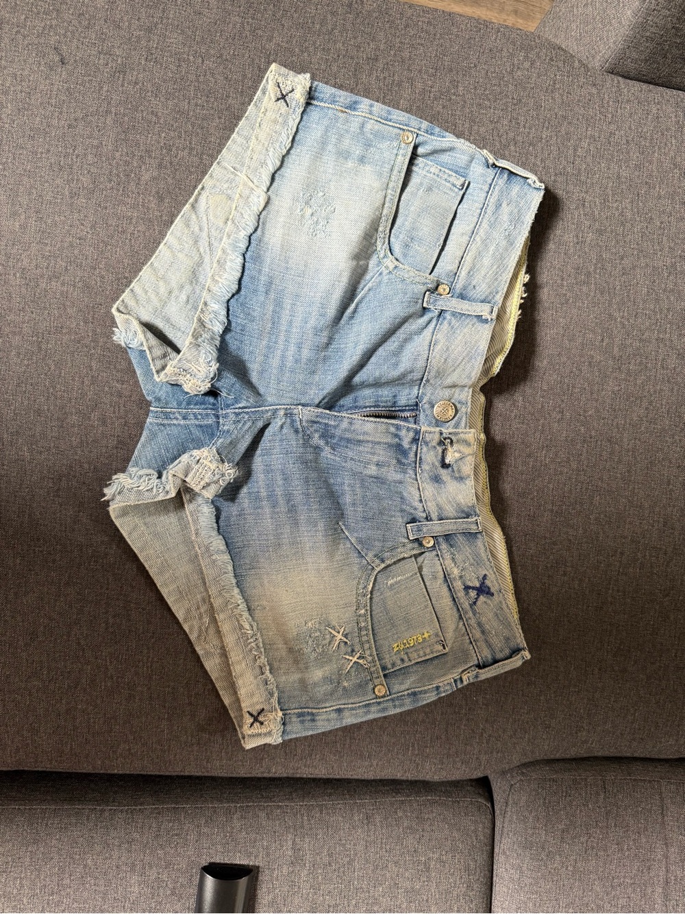 Zumiez Light Wash Distressed Denim Shorts